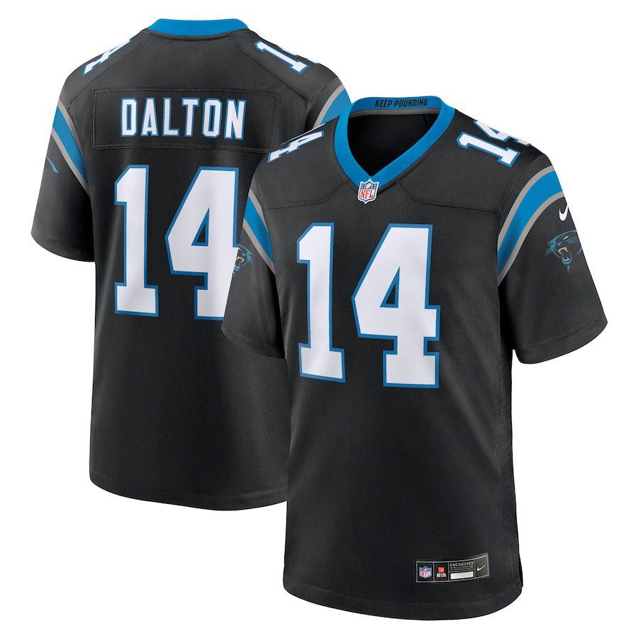Men Carolina Panthers #14 Andy Dalton Nike Black Team Game NFL Jersey